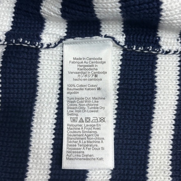 ✨ J.Crew Navy & White Striped Cardigan – Size M ✨ - Picture 9 of 9